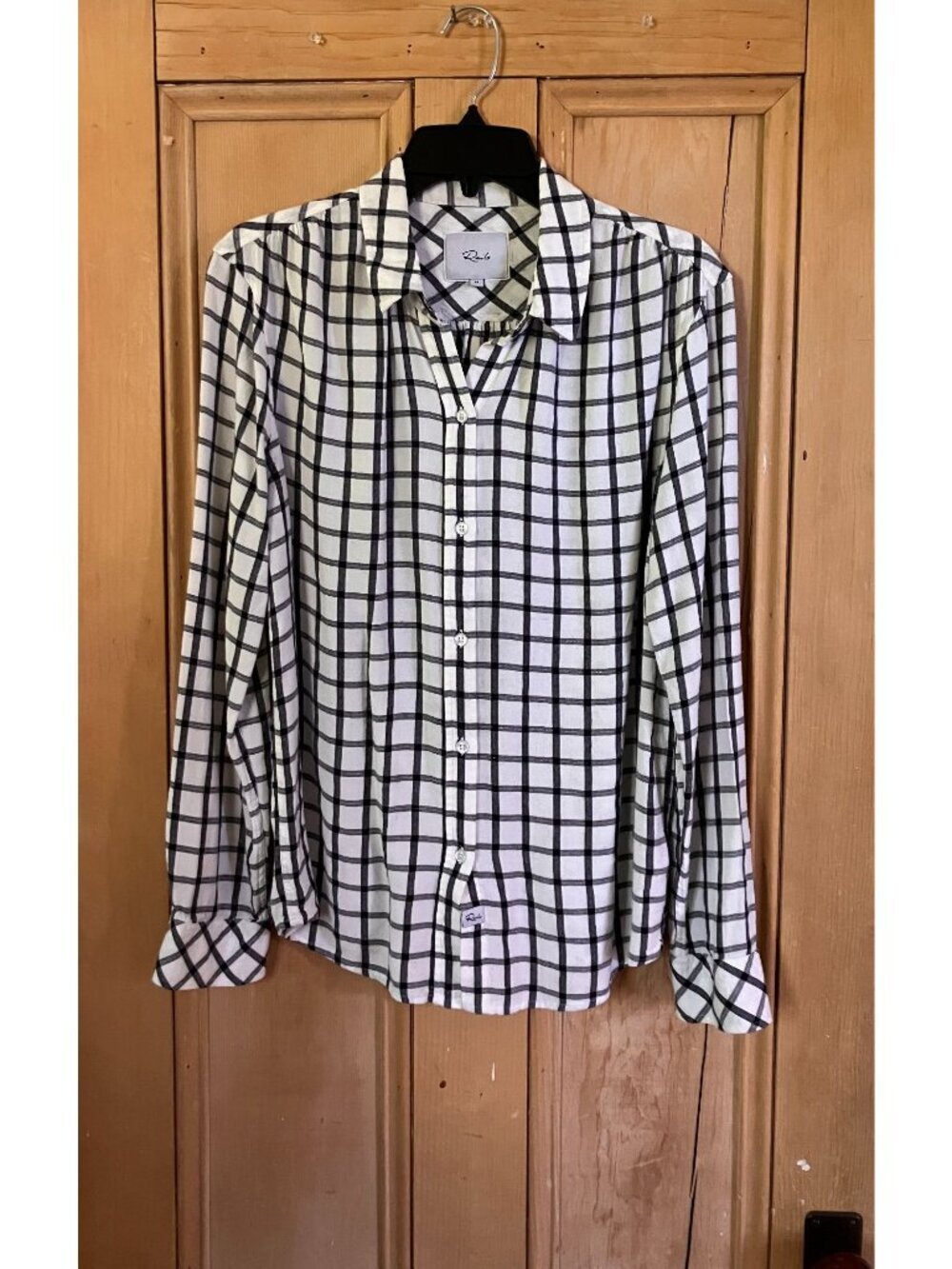 Rails Womens Cozette Ivory Pacific Check Button Down Shirt Medium White SP EXC - Picture 2 of 12